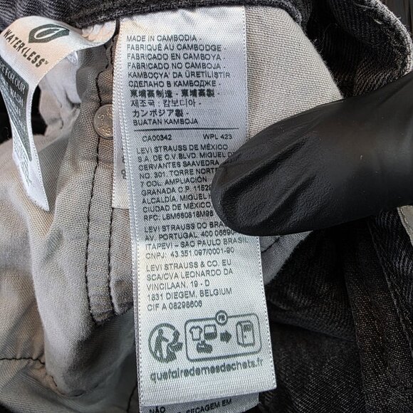 Levi's 501 Jeans Womens 25x30 Gray Black Button Fly High Rise Straight Denim - Picture 12 of 15
